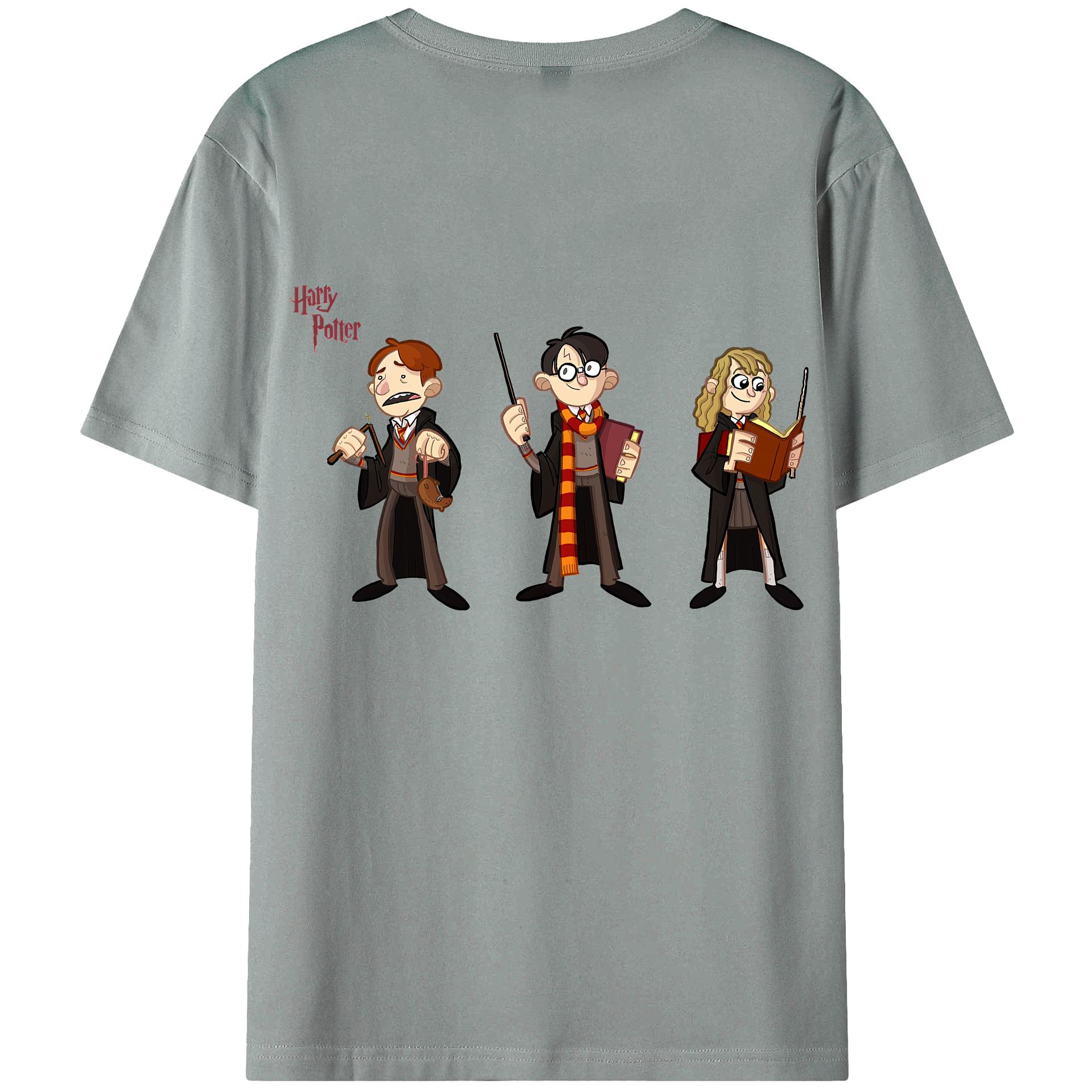 （画像用） Harry Potter ハリー・ポッターシリーズ 綿100％ メンズ半袖Tシャツ（バックプリント） 通気性